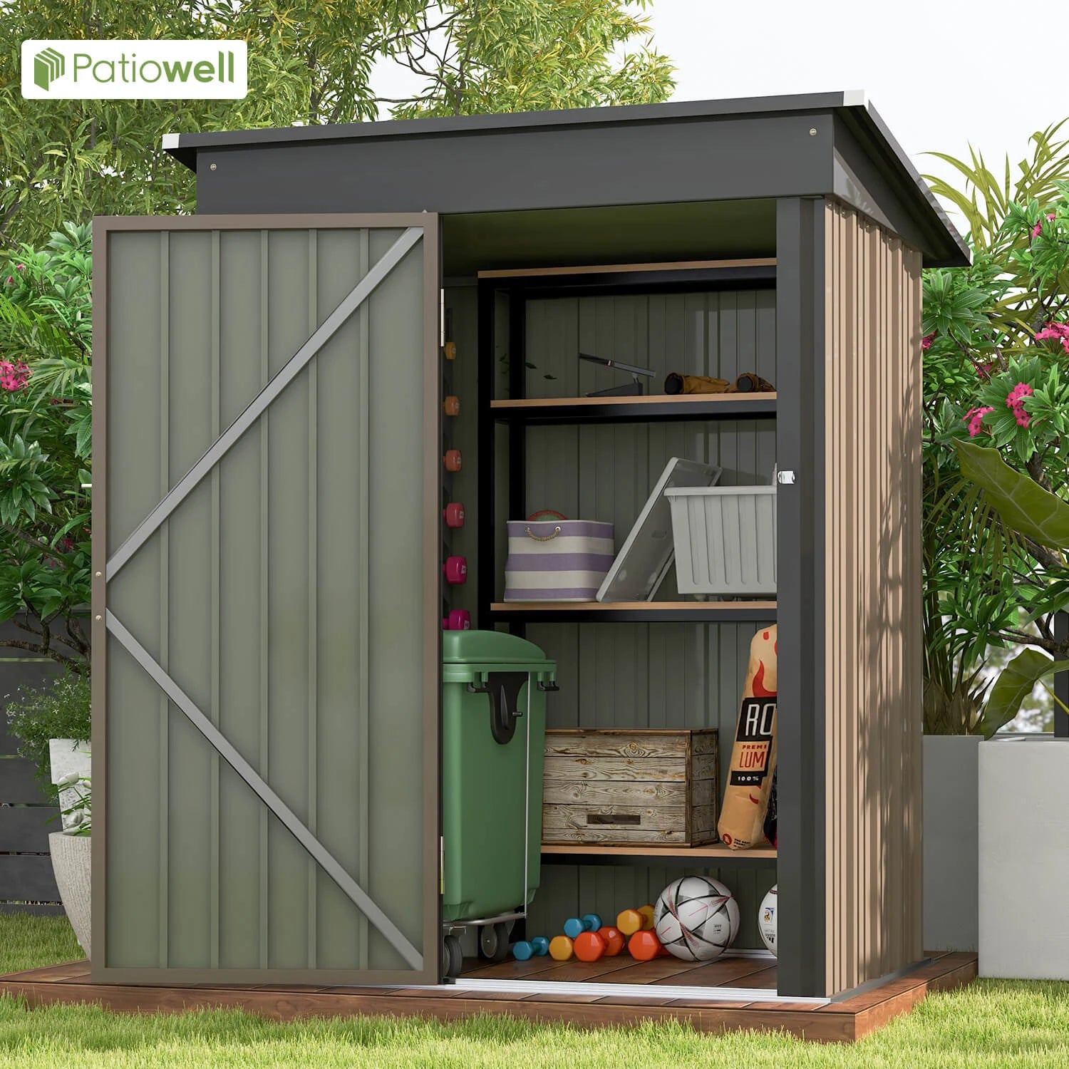 Patiowell 5x3 FT Outdoor Storage Shed