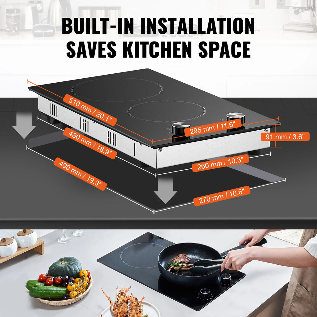 12 inch Electric Cooktop 2 Burners