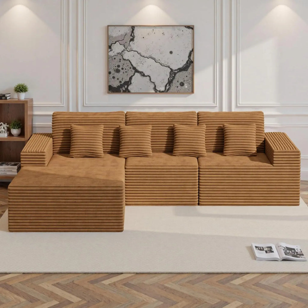 111'' Modular Sectional Sofa L Shape Chaise