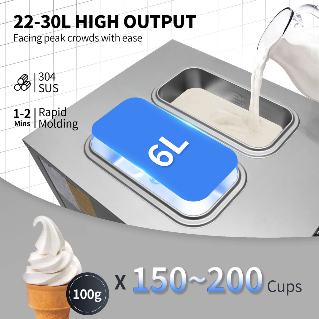 22-30 L/H Soft Ice Cream Machines