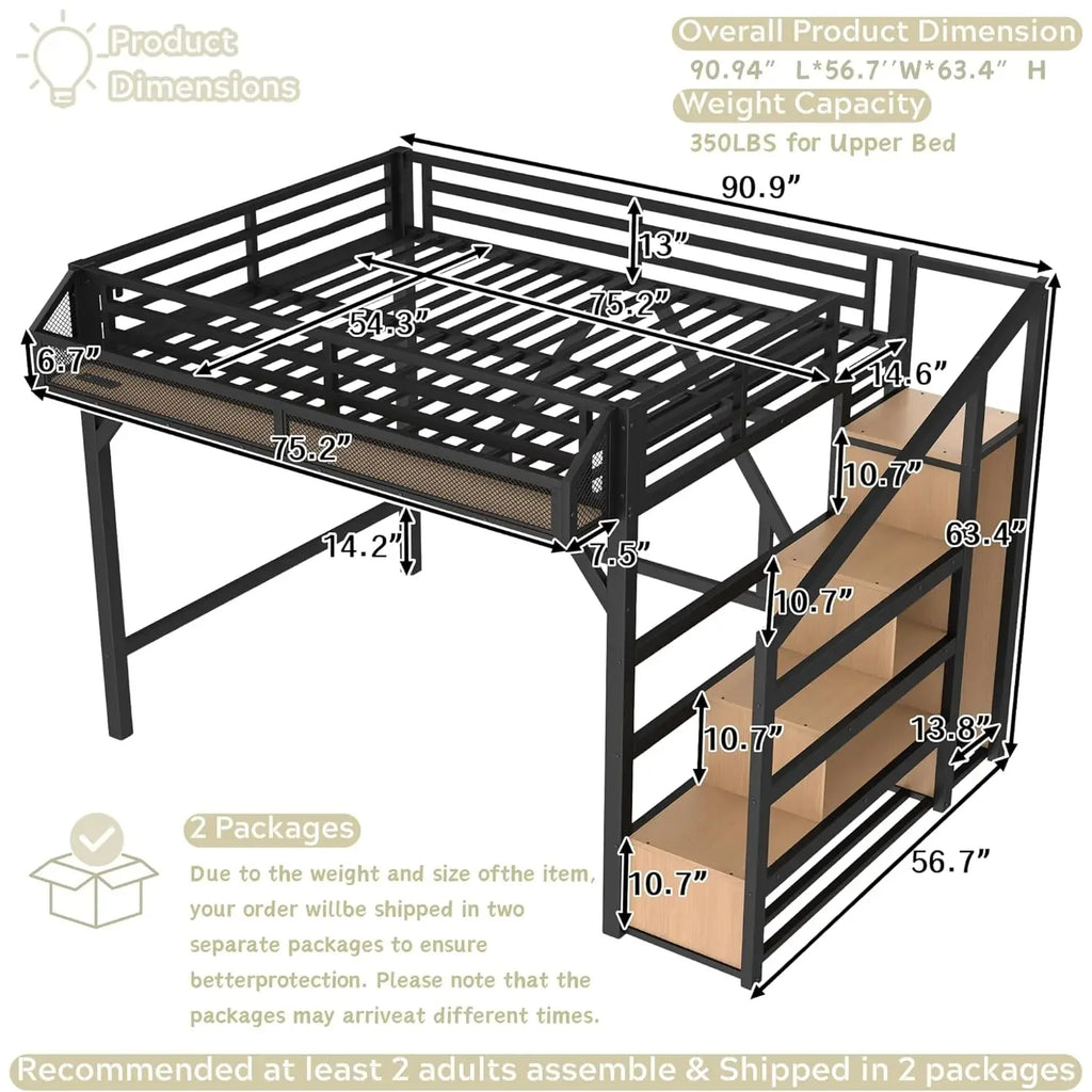 Full Loft Beds with Storage