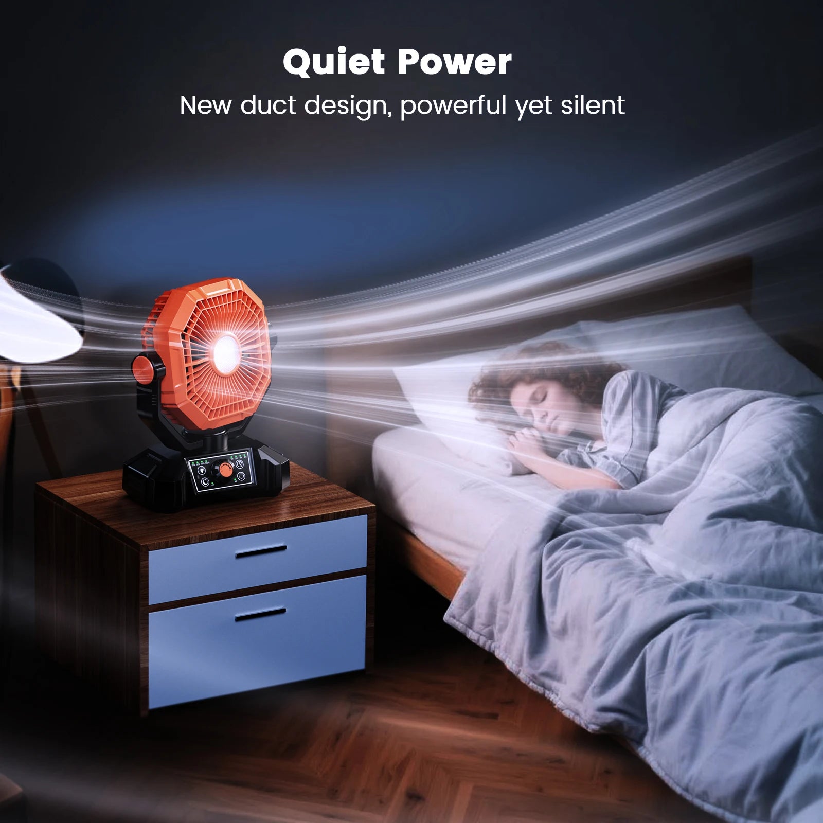 Camping Fan with LED Lantern