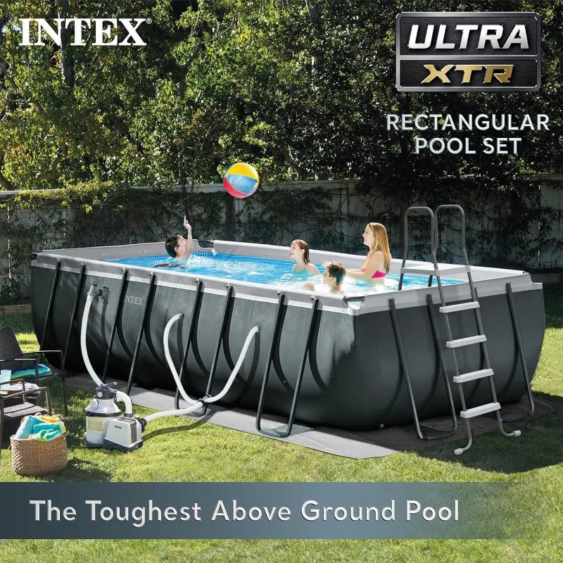18' x 9' x 52" Ultra XTR Rectangular Frame Swimming Pool Set with Pump
