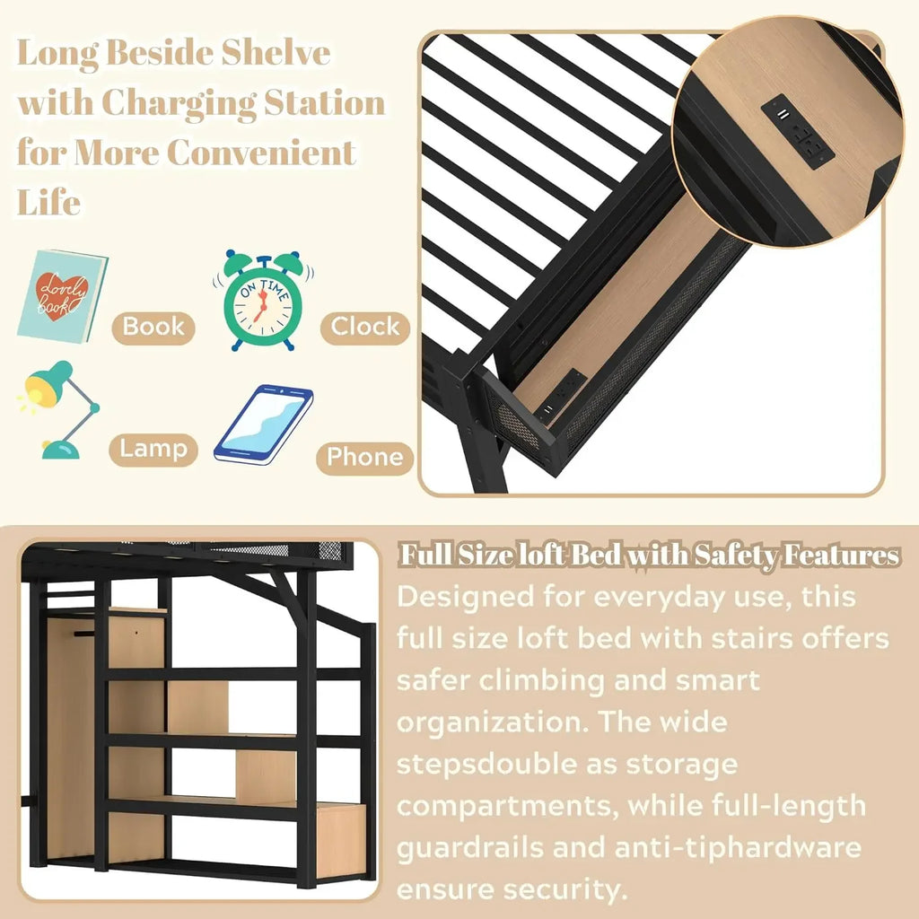 Full Loft Beds with Storage