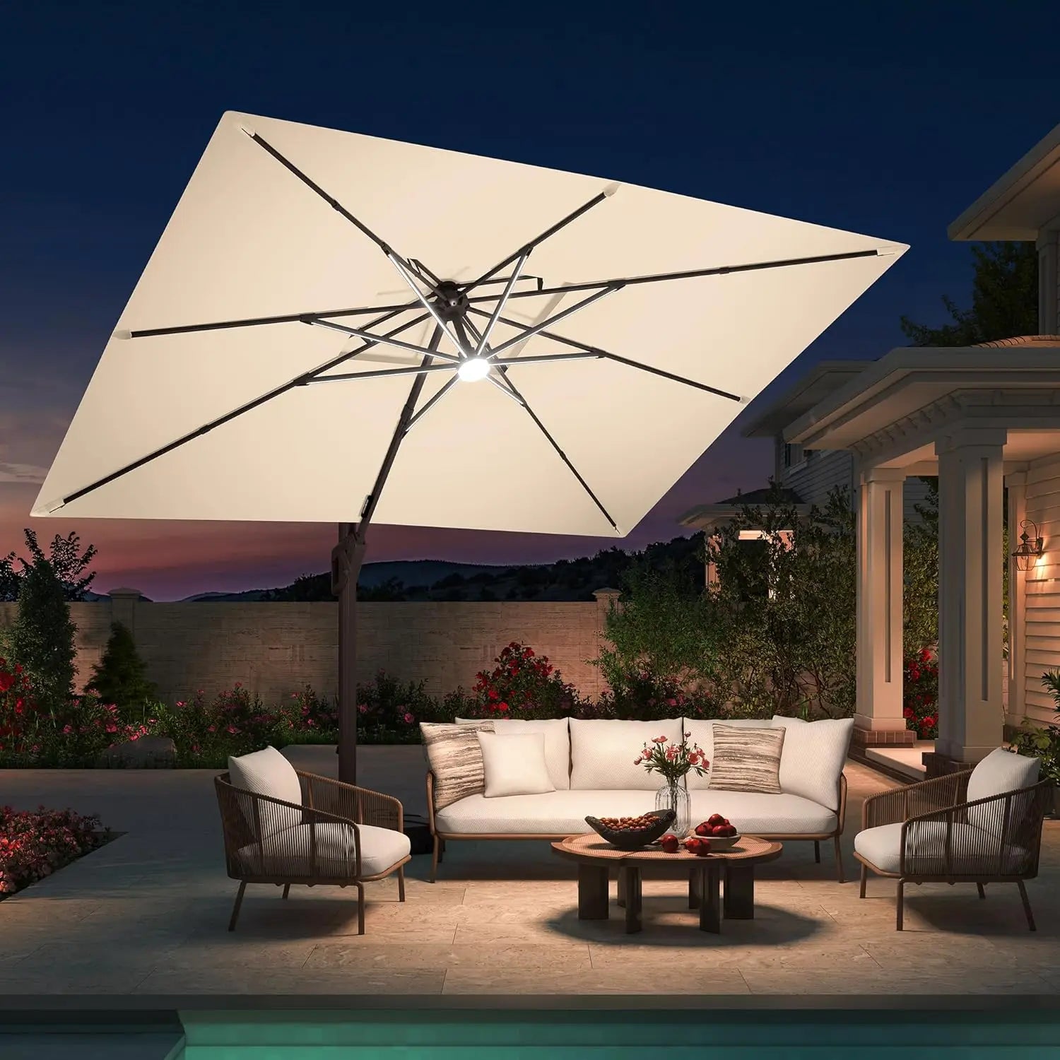 10 X 13 FT Cantilever Patio Umbrella with Base Included