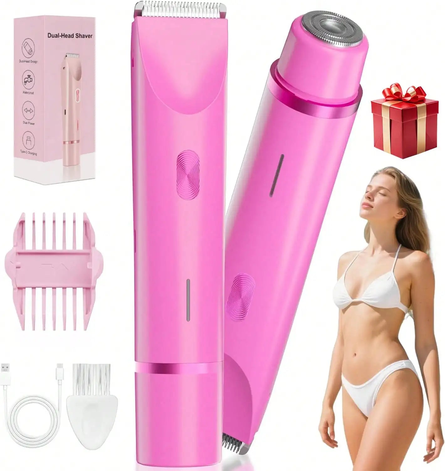 Womens Shaver Dual-Head Bikini Trimmer