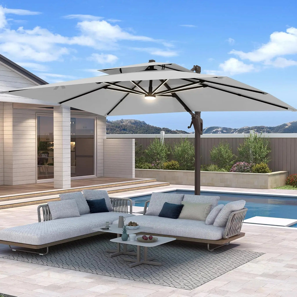 10 X 13 FT Cantilever Patio Umbrella with Base Included