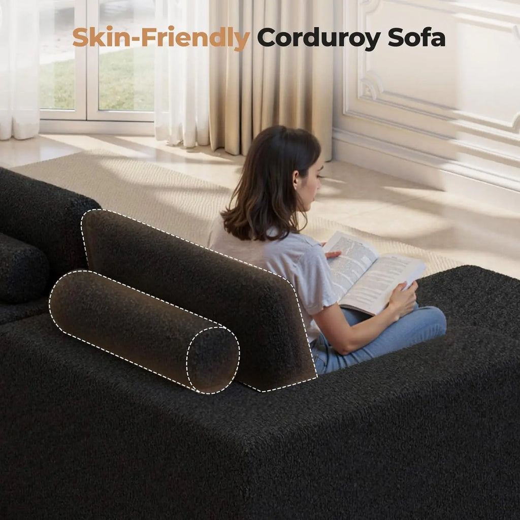 111'' Modular Sectional Sofa L Shape Chaise