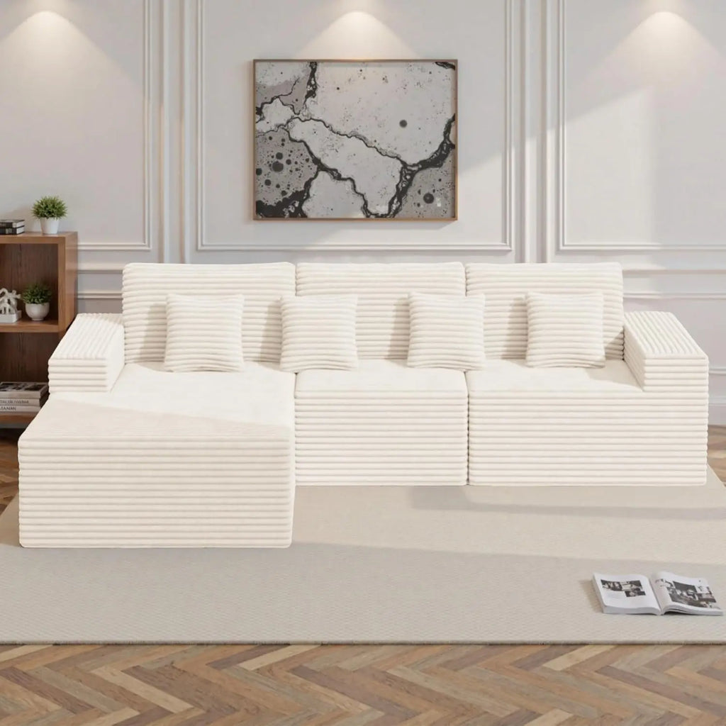 111'' Modular Sectional Sofa L Shape Chaise
