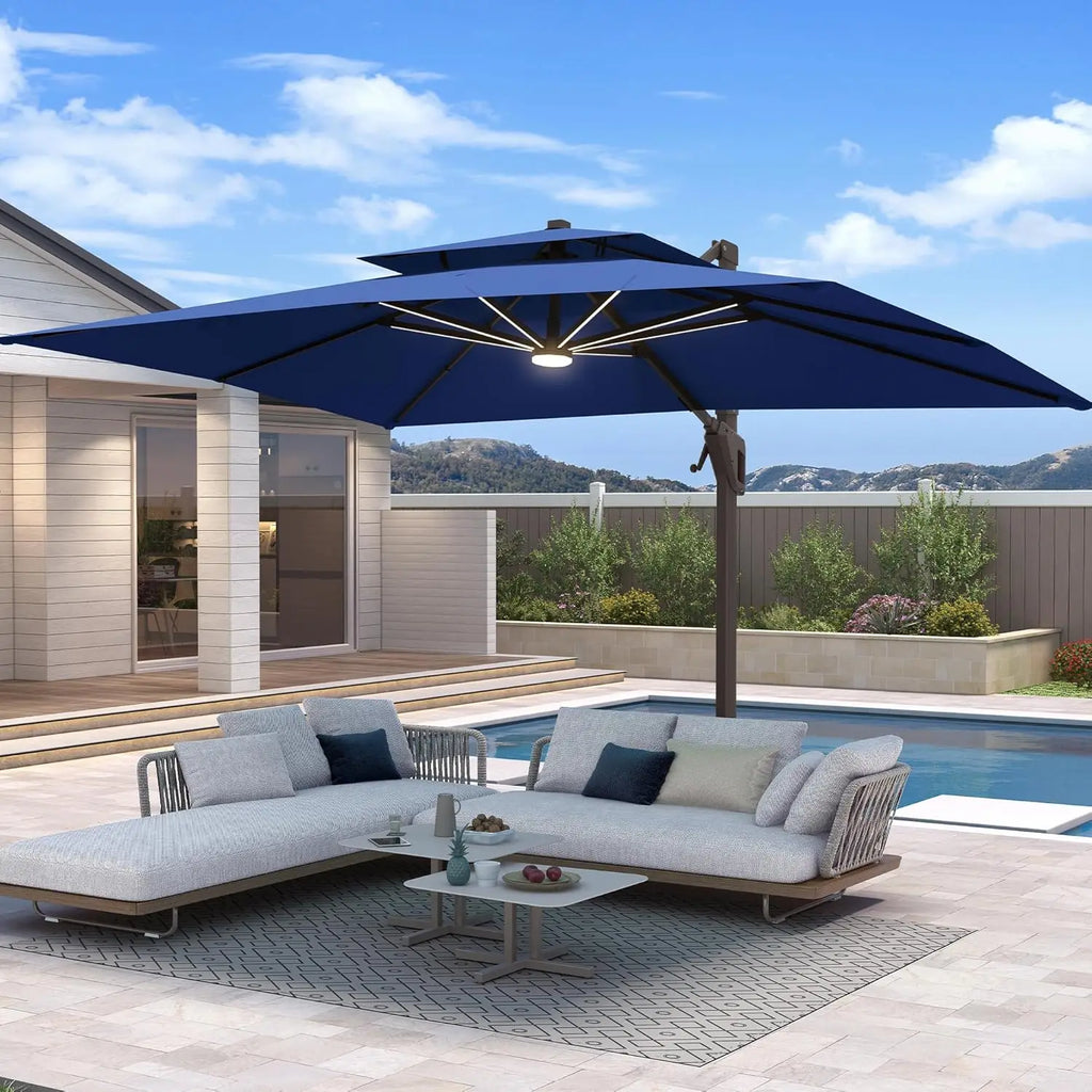 10 X 13 FT Cantilever Patio Umbrella with Base Included