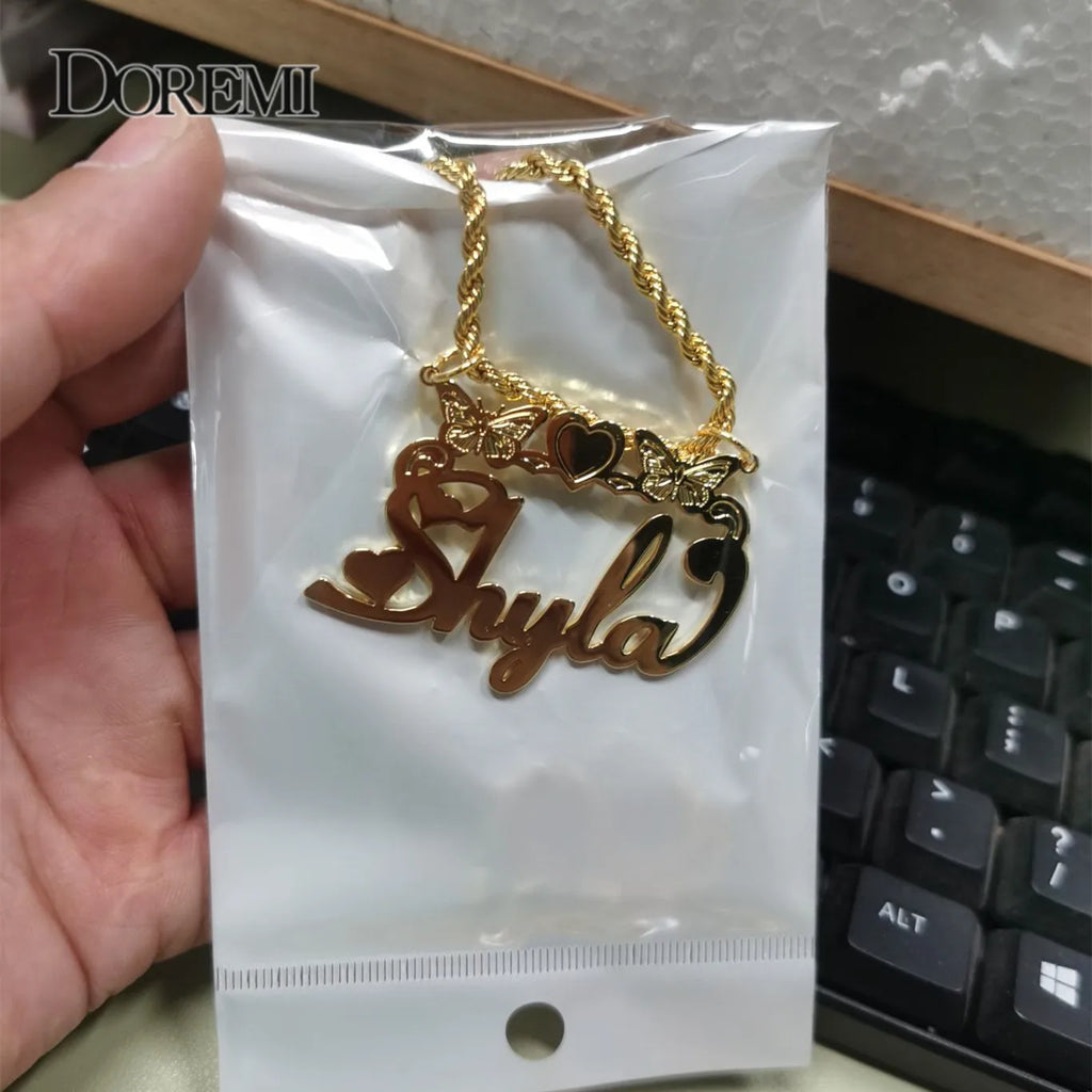New Custom Jewelry Name Necklace with Butterfly Pendant