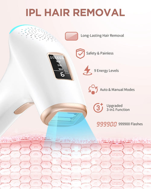 3-in-1 Laser Epilator Painless IPL Hair Removal for Women