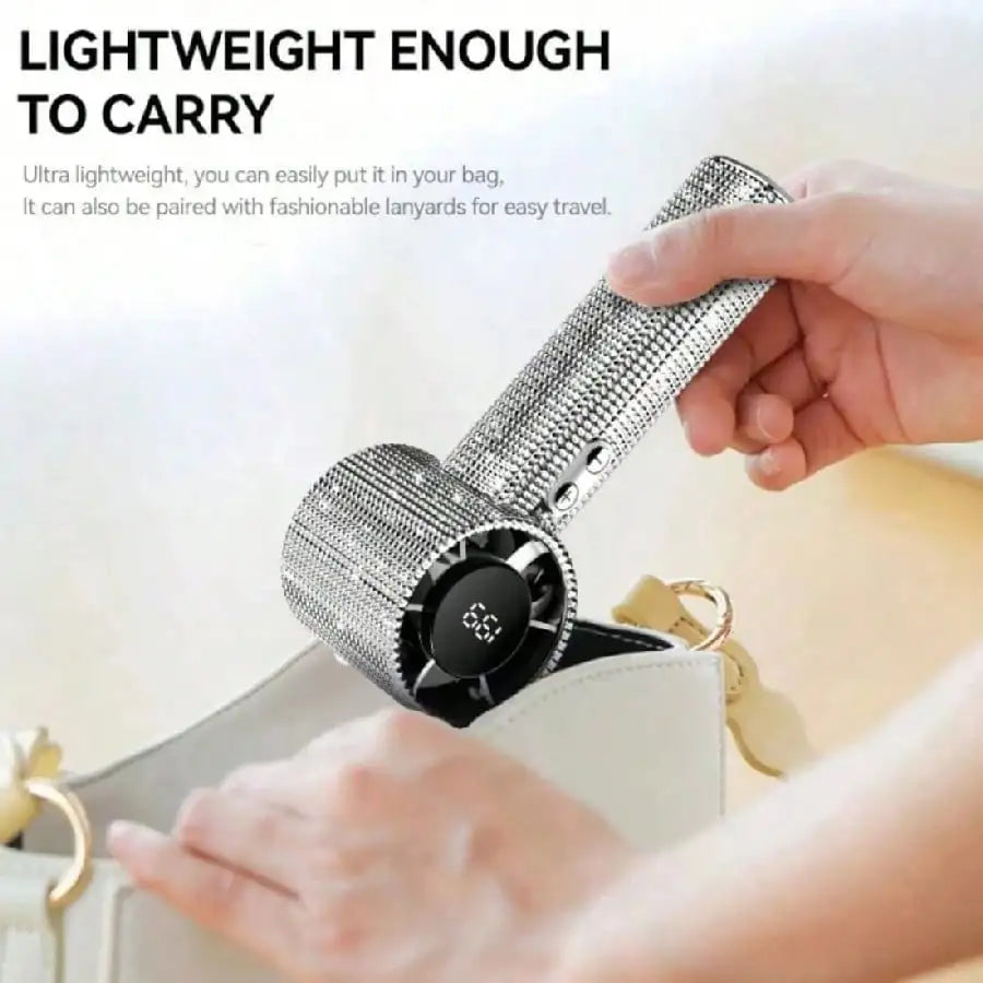Encrusted Mini Handheld Electric Fan