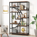 Bookshelf Industrial 5 Tier Etagere Bookcase