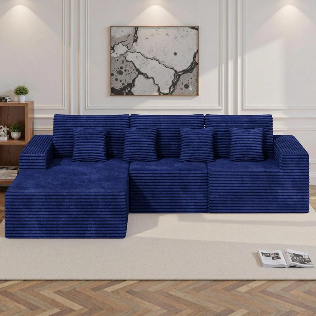 111'' Modular Sectional Sofa L Shape Chaise