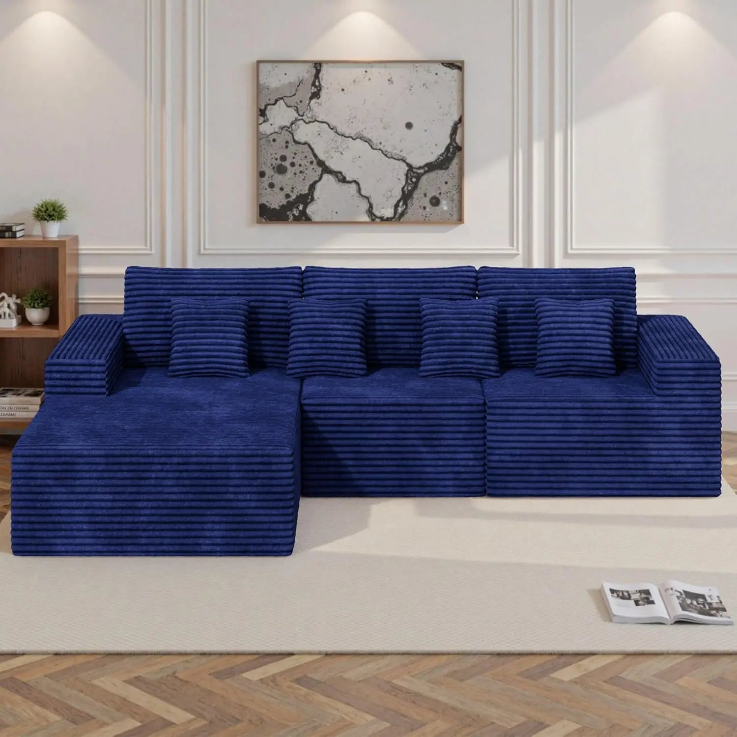 111'' Modular Sectional Sofa L Shape Chaise