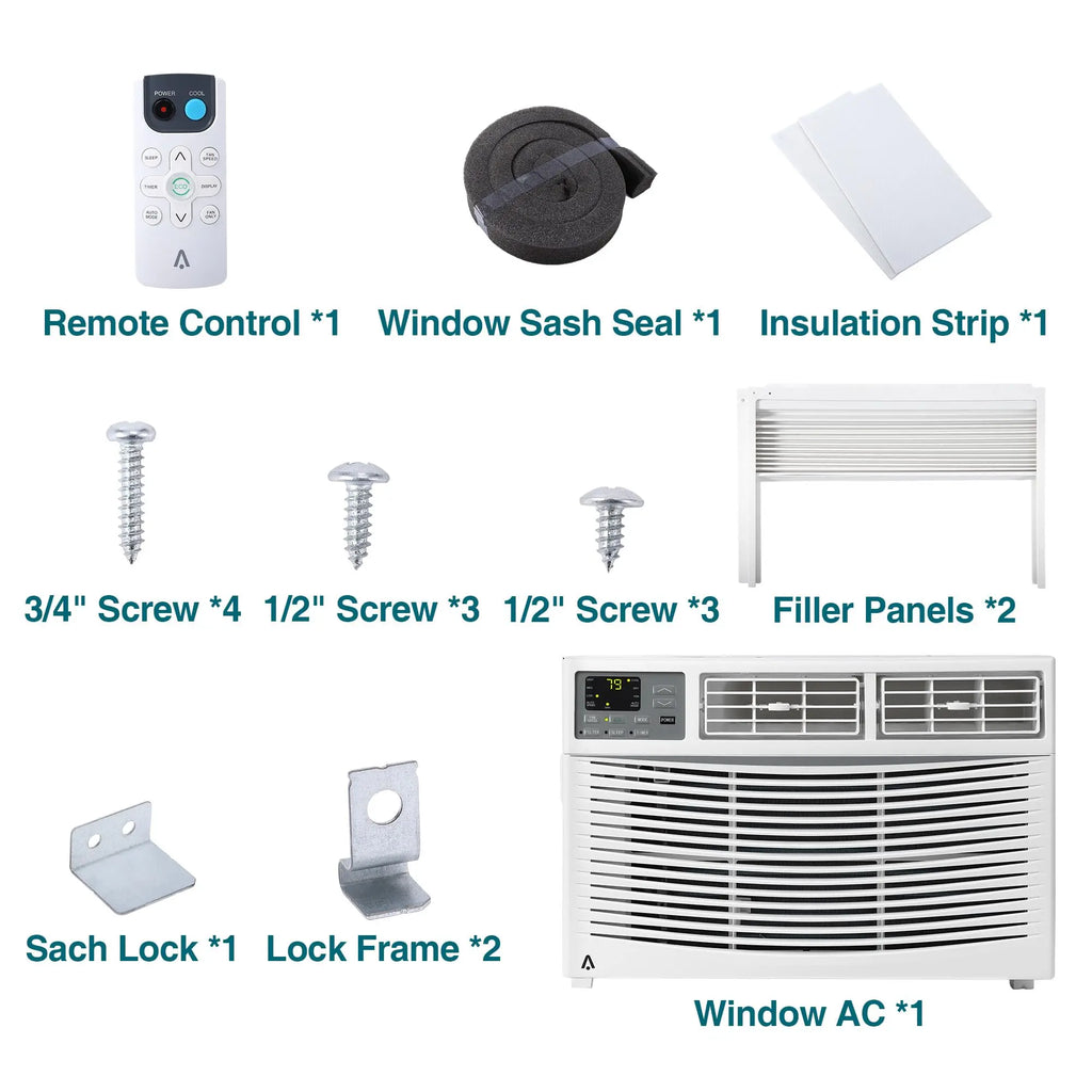 6000 BTU Window Air Conditioner, Smart WiFi AC Unit with Remote Control & Digital Display