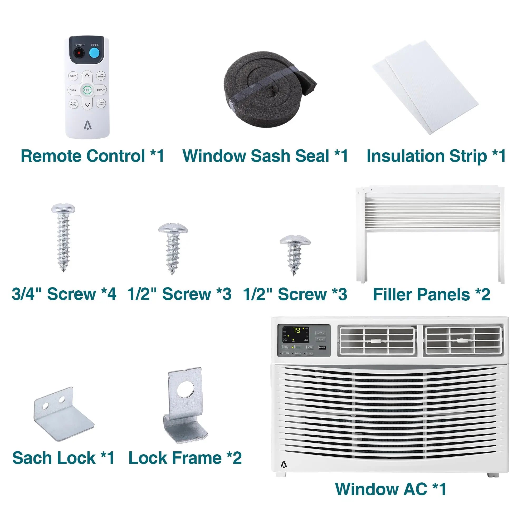6000 BTU Window Air Conditioner, Smart WiFi AC Unit with Remote Control & Digital Display