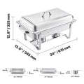 8 Qt 4 Pack Chafing Dish Buffet Set Stainless Steel Chafer