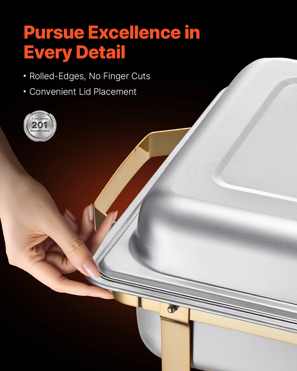 8 Qt 4 Pack Chafing Dish Buffet Set Stainless Steel Chafer