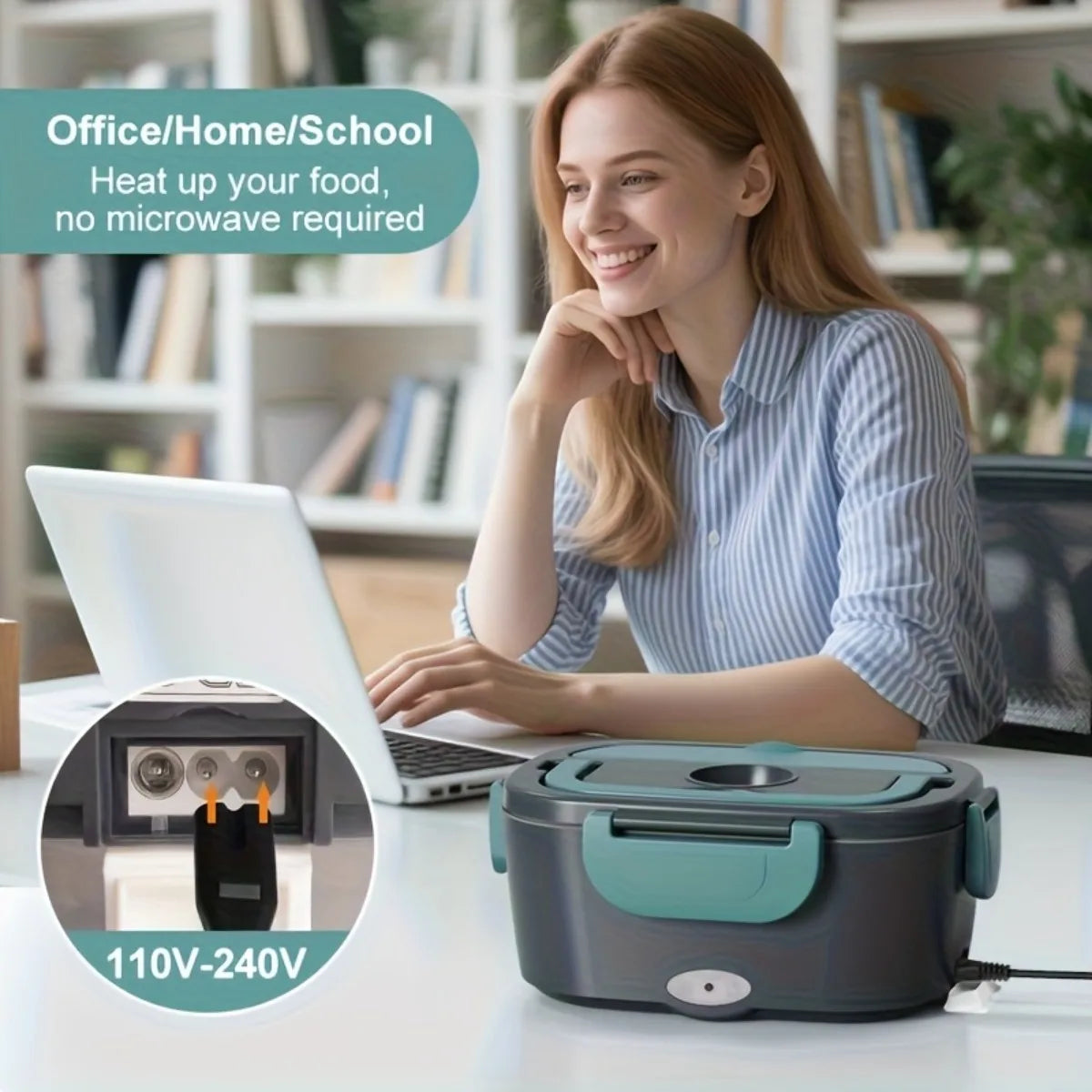 Electric Lunch Box Double Compartment Portable Food Heater