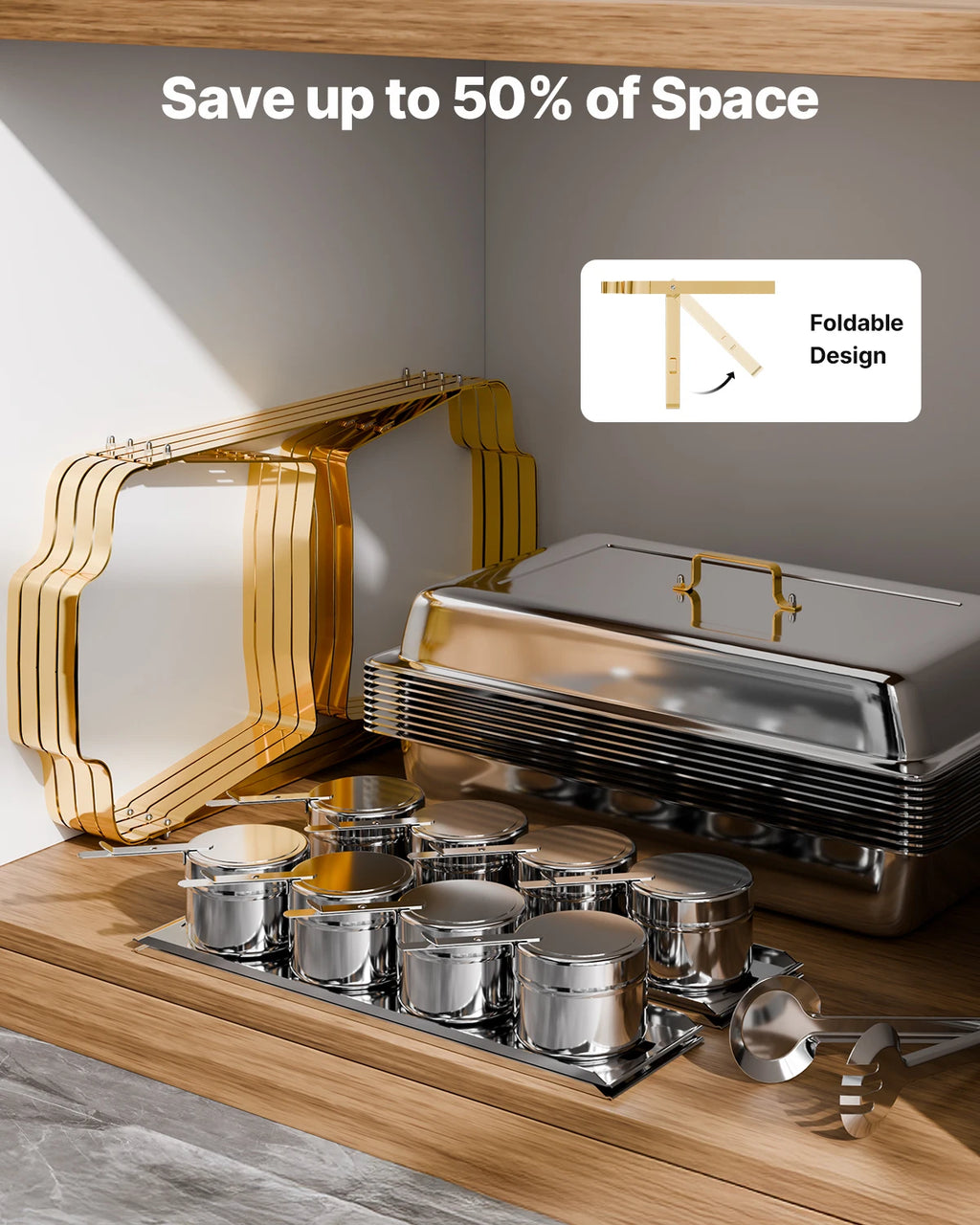 8 Qt 4 Pack Chafing Dish Buffet Set Stainless Steel Chafer
