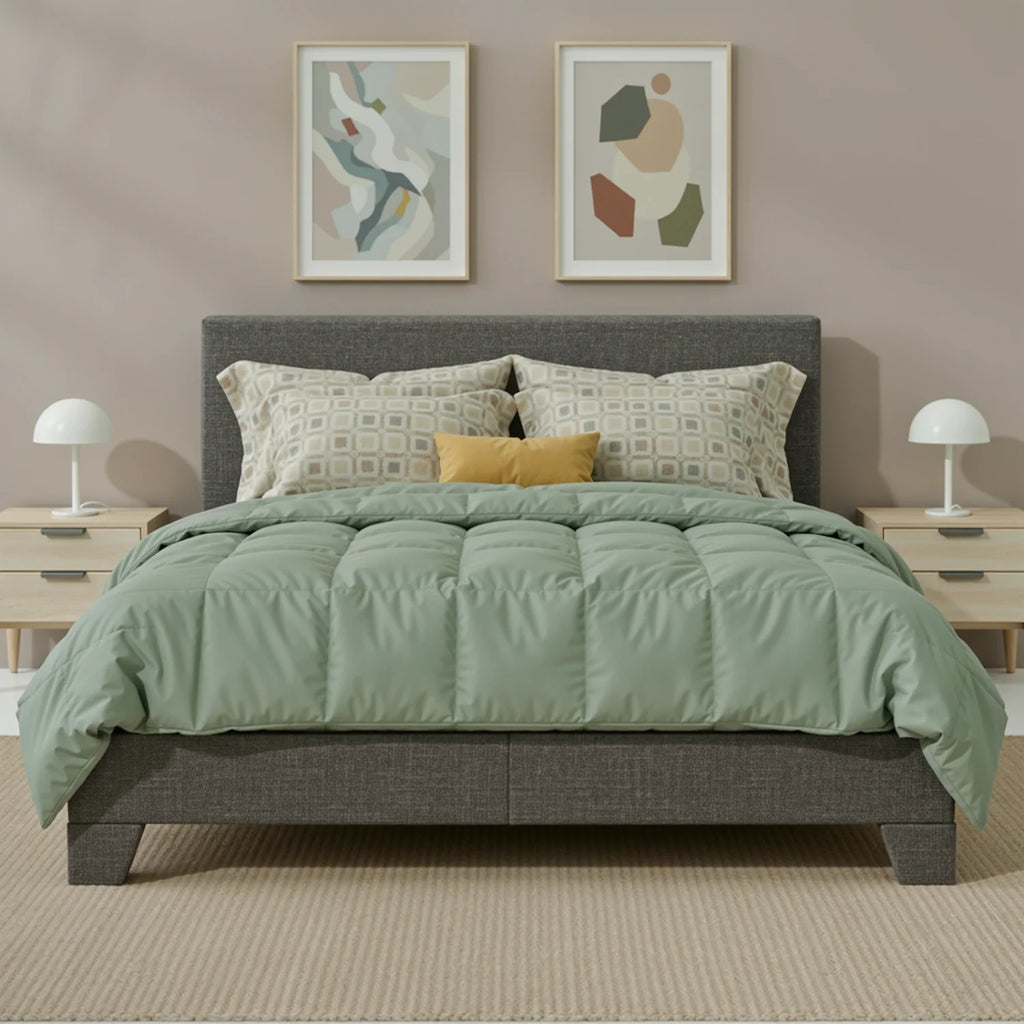 Full/Queen/King Upholstered Bed Frame with Adjustable Linen Headboard