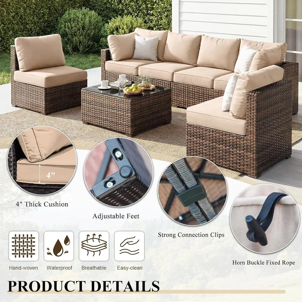 7 Pieces Patio Furniture Set
