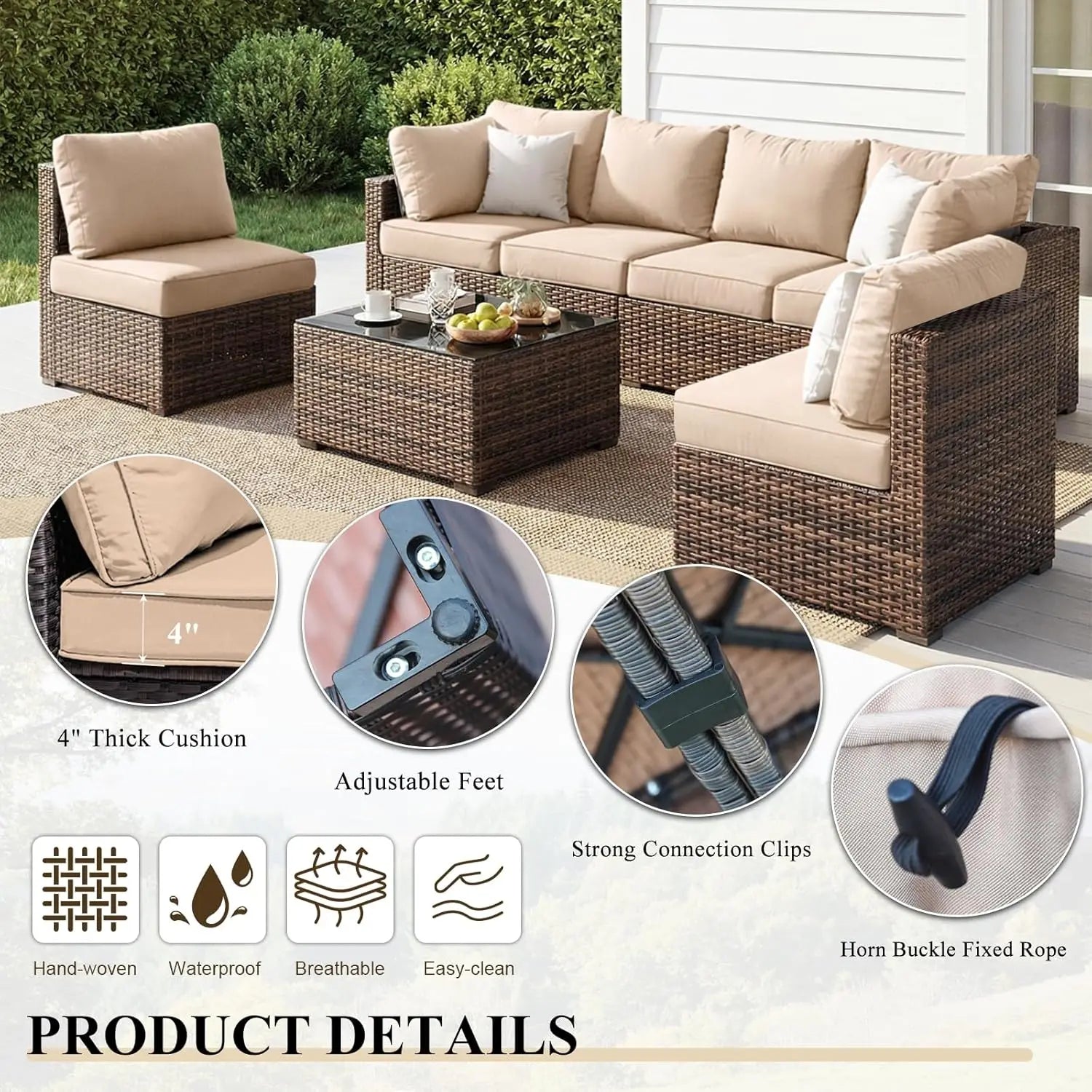 7 Pieces Patio Furniture Set