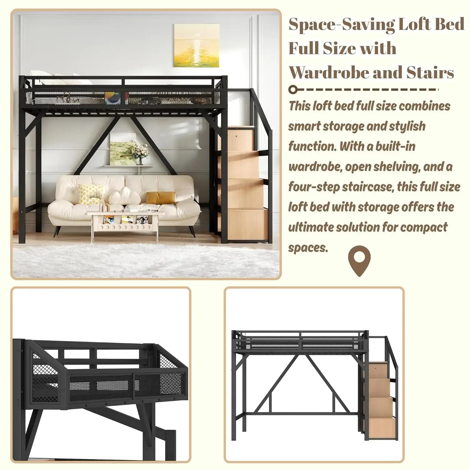 Full Loft Beds with Storage