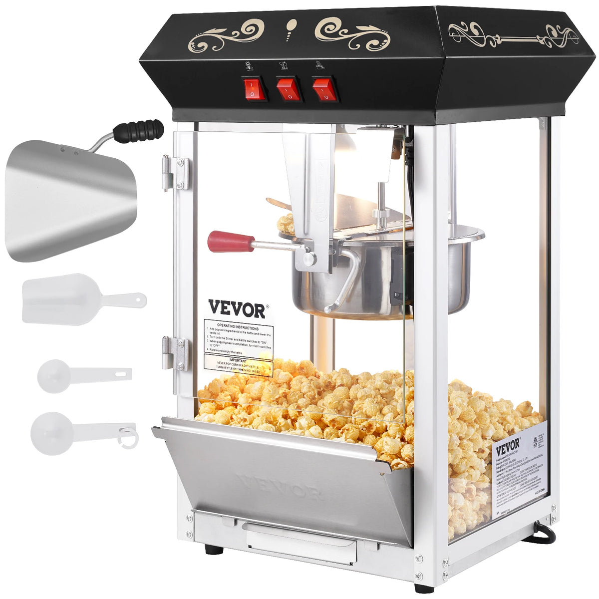 SucceBuy Popcorn Popper Maker Machine 8 Oz Kettle