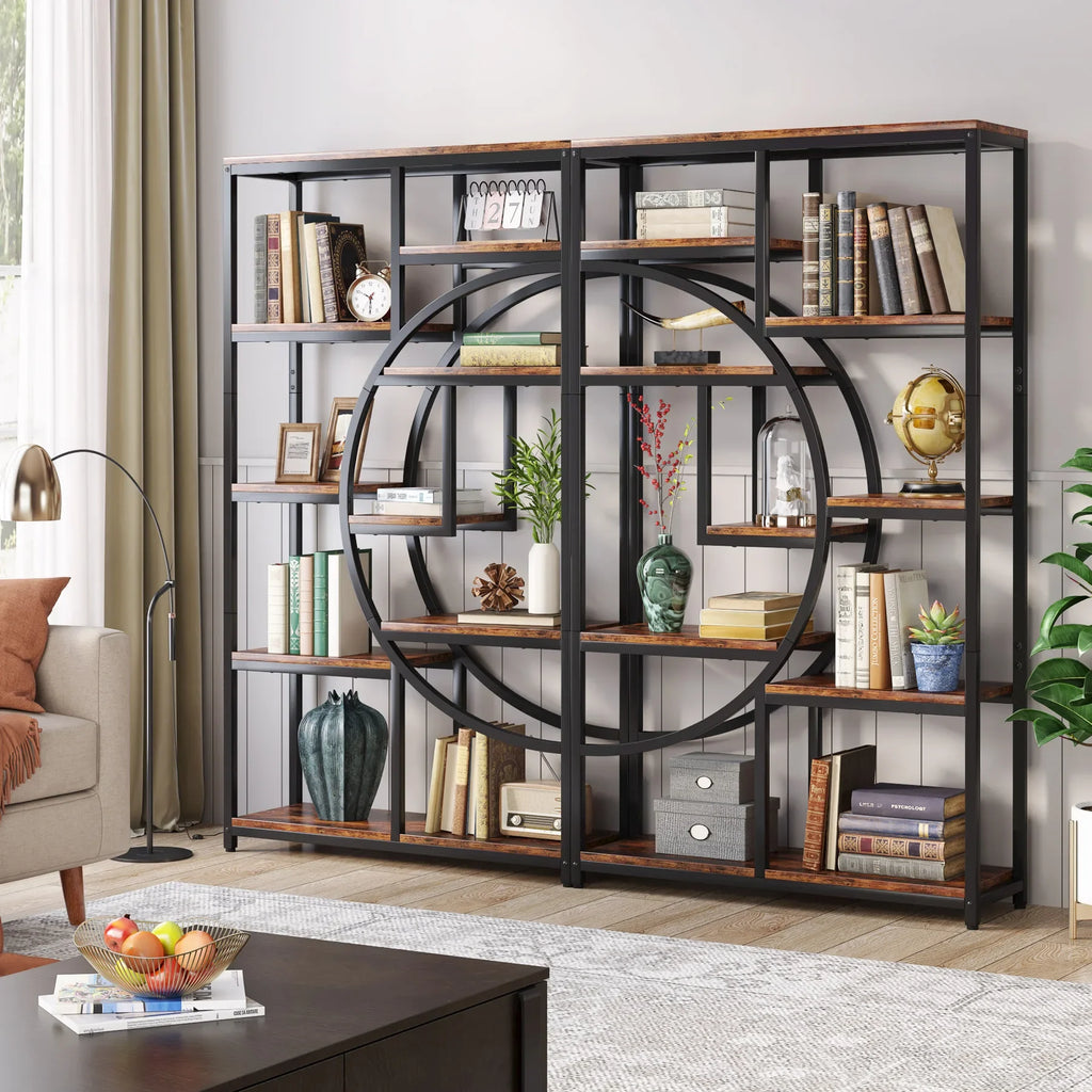 Bookshelf Industrial 5 Tier Etagere Bookcase