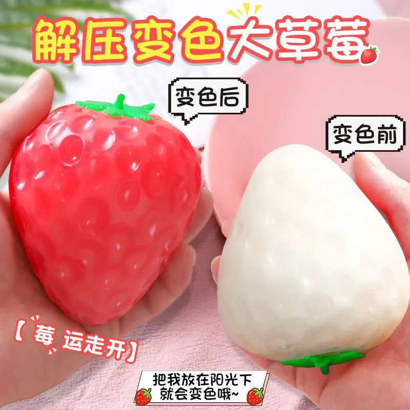 1PC Color Change Strawberry Squishy Toy