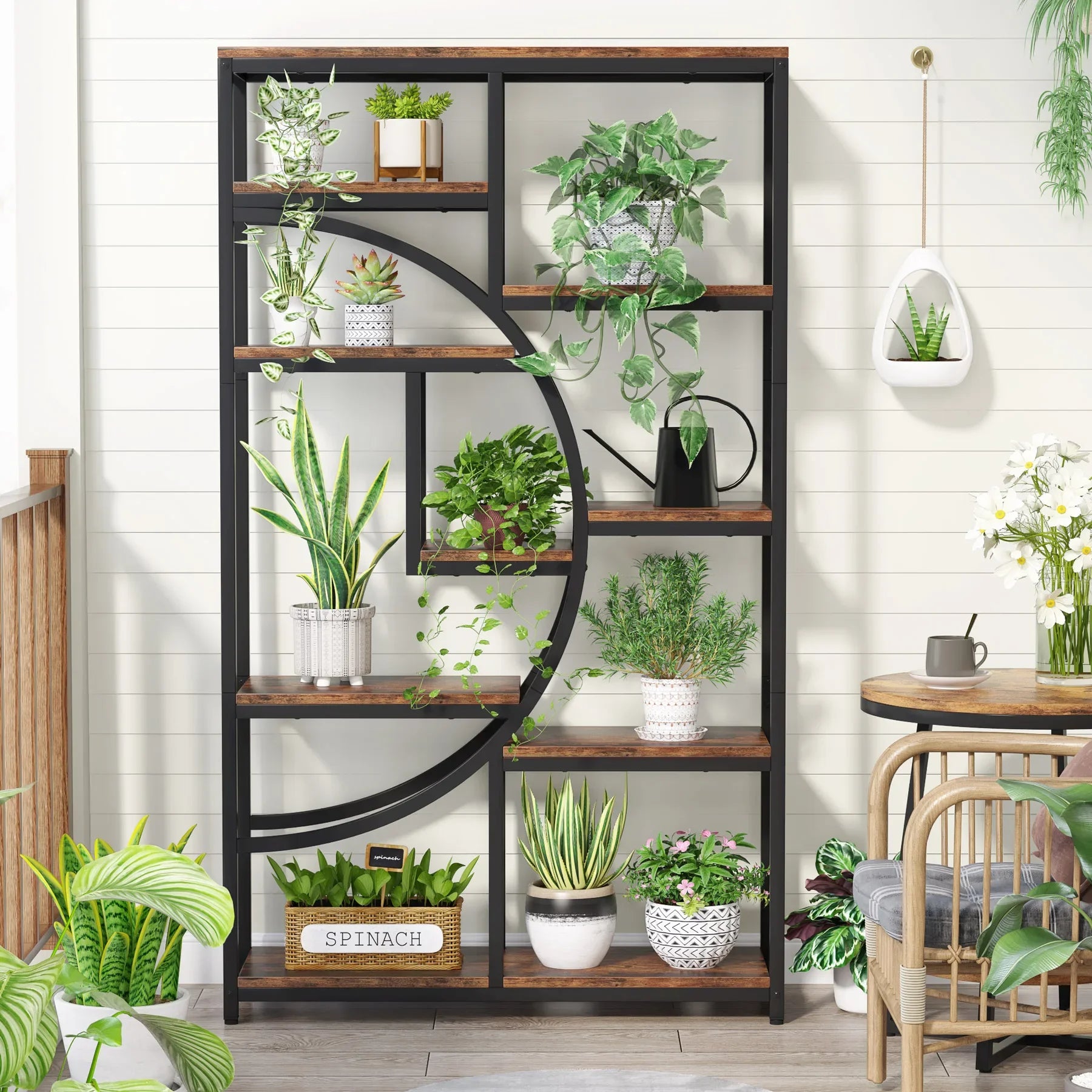Bookshelf Industrial 5 Tier Etagere Bookcase