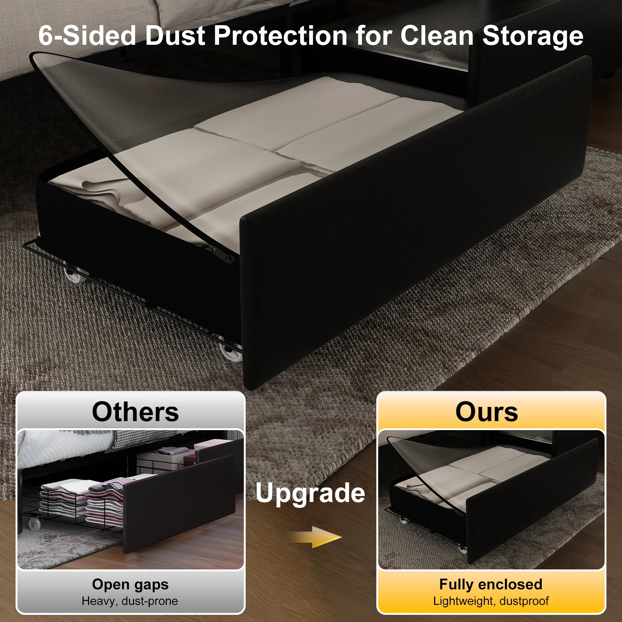 Queen Platform Bed Frame with LED Lights