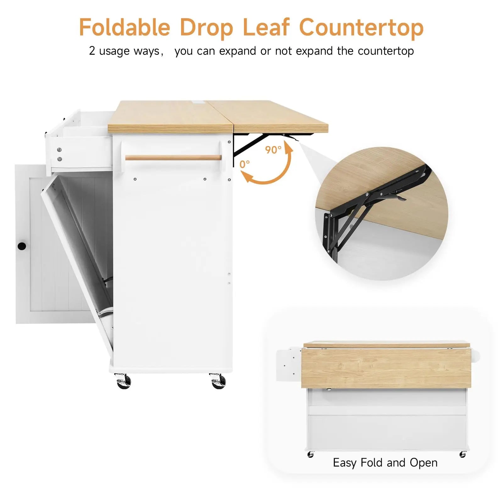 60" Mobile Kitchen Islands Rolling Trolleys