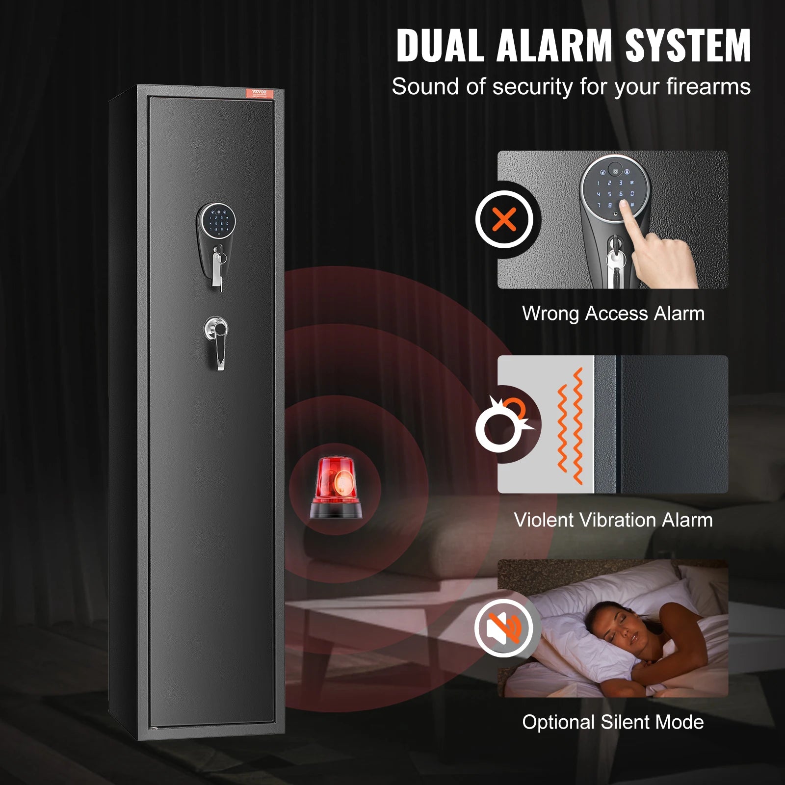 3-8 Rifles Gun Safe w/ Digital Keypad