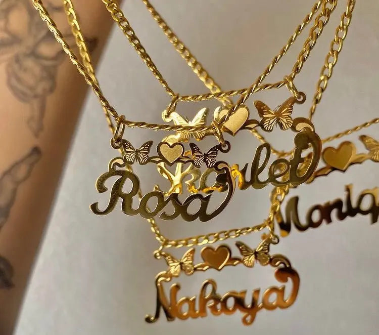 New Custom Jewelry Name Necklace with Butterfly Pendant