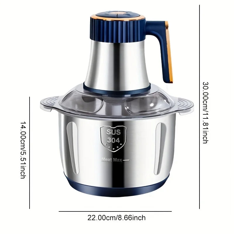 Stainless steel meat grinder and vegetable chopper