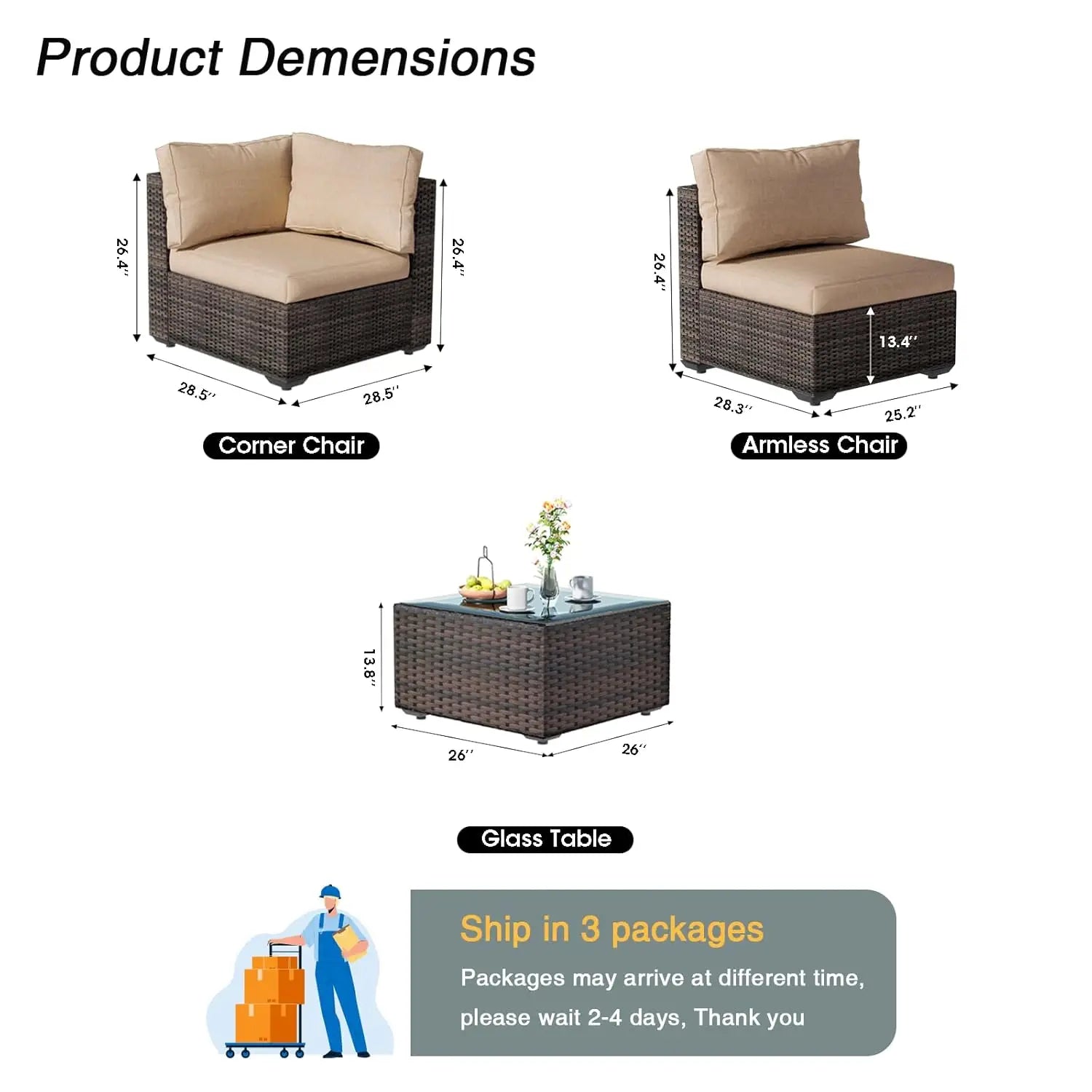 7 Pieces Patio Furniture Set