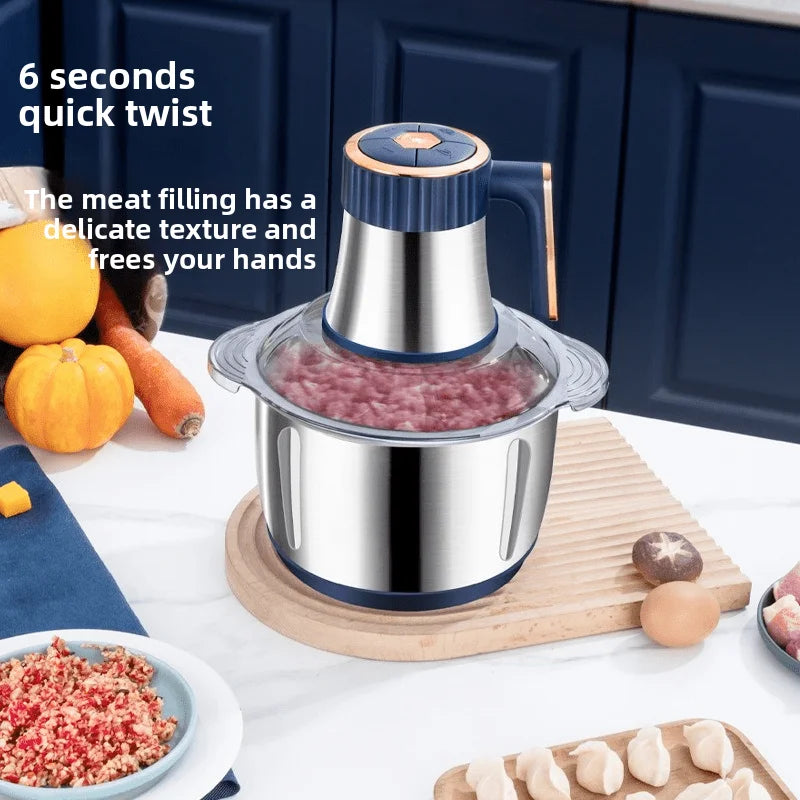 Stainless steel meat grinder and vegetable chopper