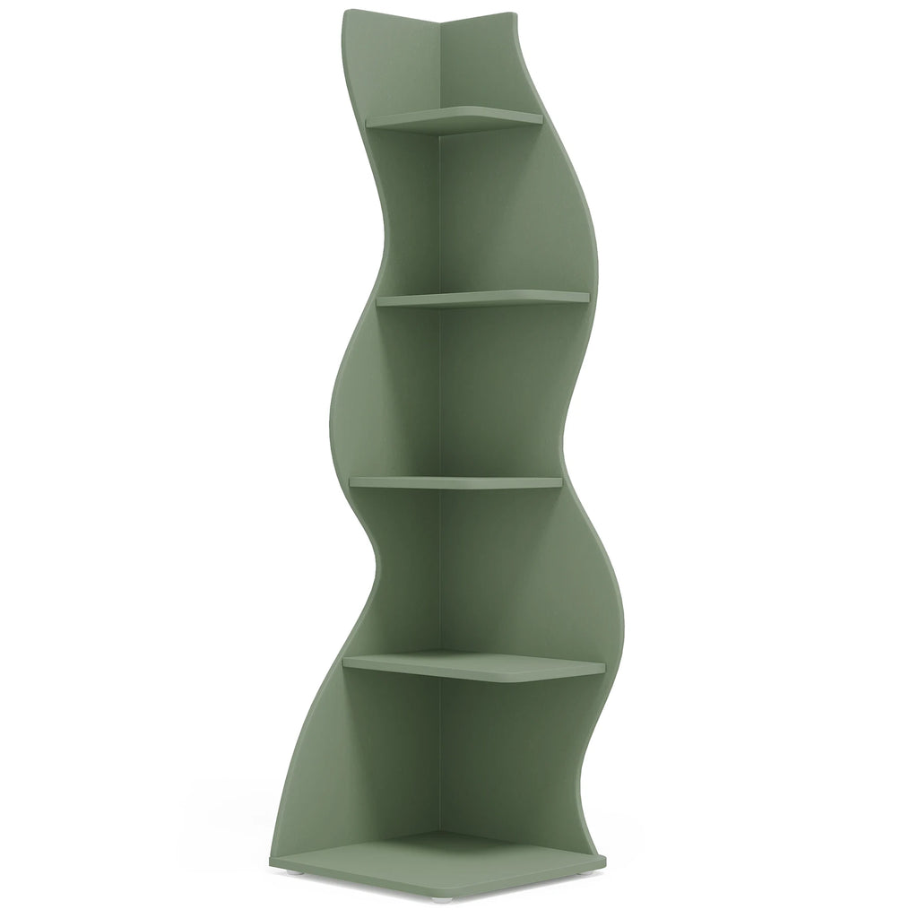 Corner Shelf, Modern 5-Tier Wall Corner Bookshelf, Stylish Corner Small Bookcase Storage Rack Plant Stand
