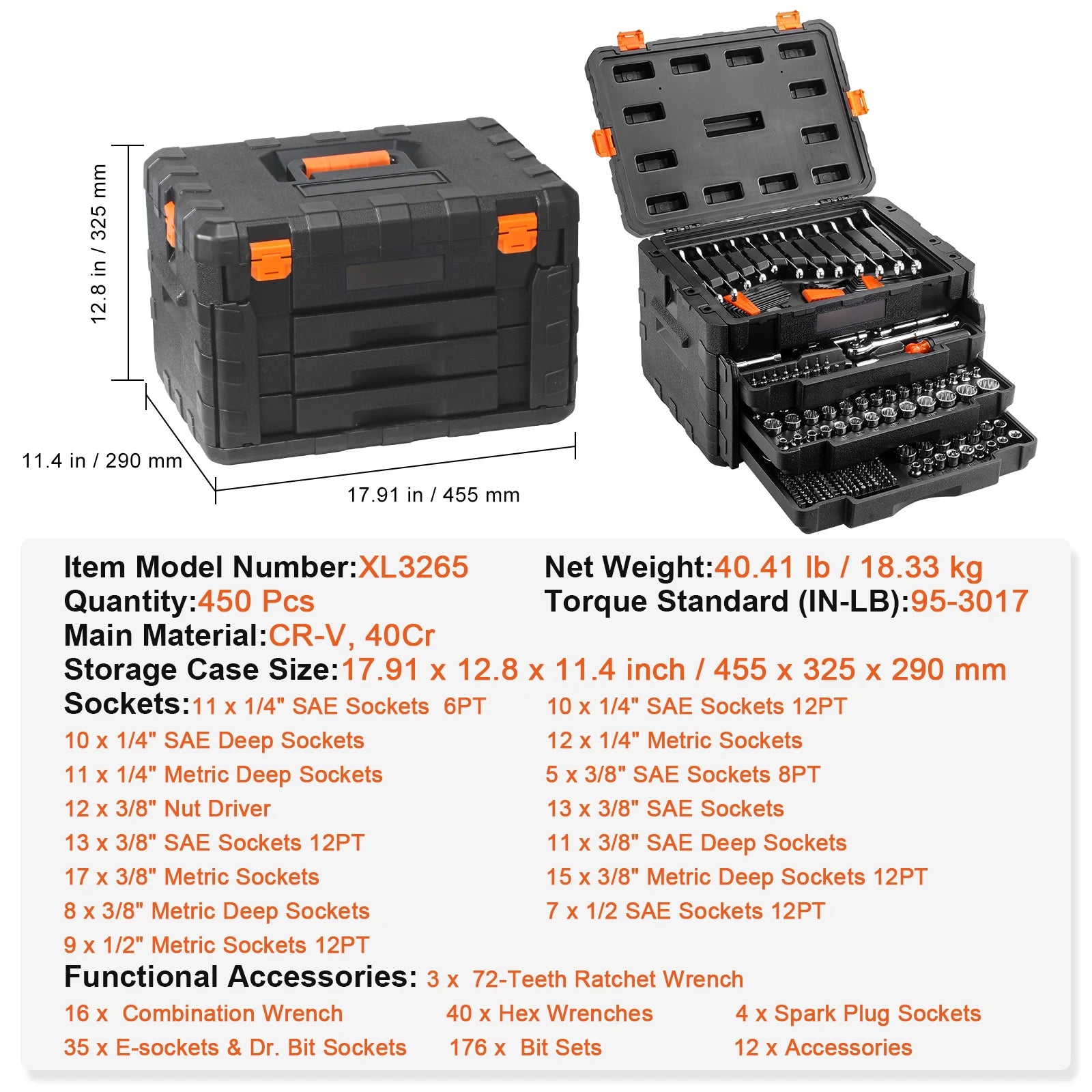 Mechanics Tool Set and Socket Set