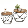 20IN Round Geometric Coffee Table Set of 2