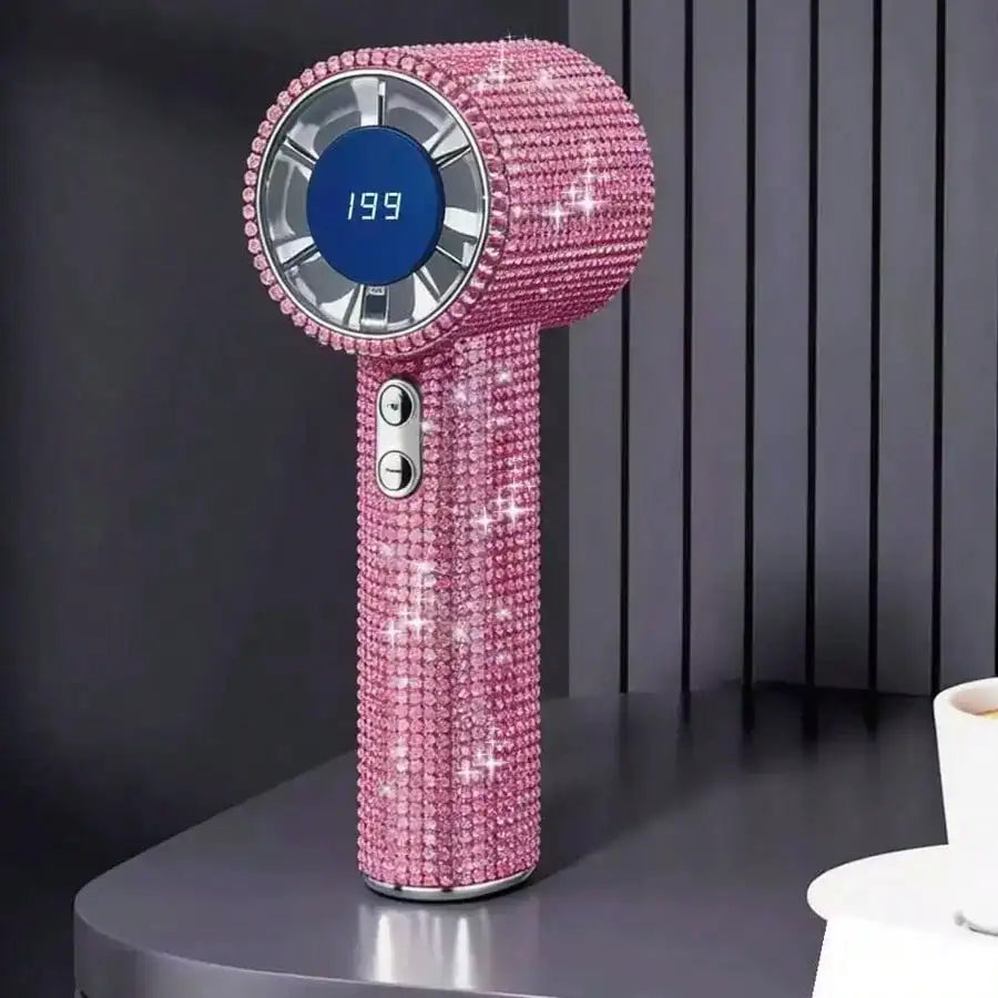 Encrusted Mini Handheld Electric Fan
