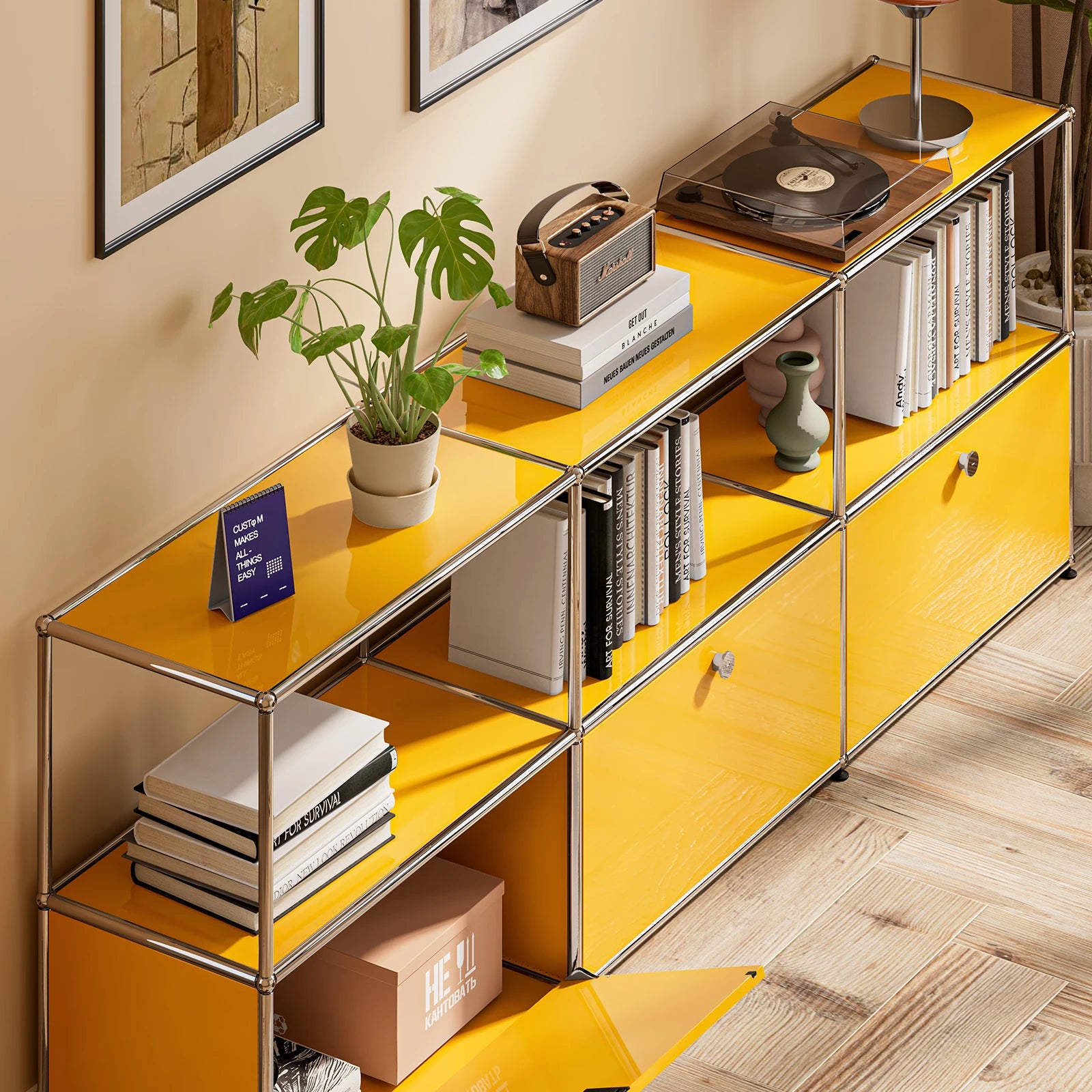 Modern Storage Cabinet Stainless Metal Organizer