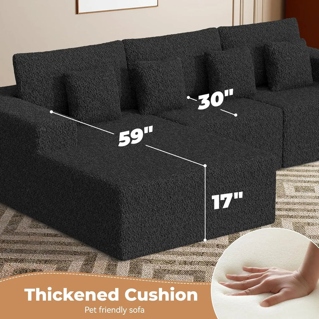 111'' Modular Sectional Sofa L Shape Chaise