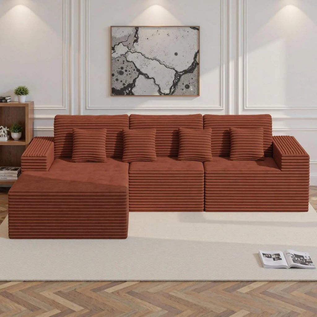 111'' Modular Sectional Sofa L Shape Chaise