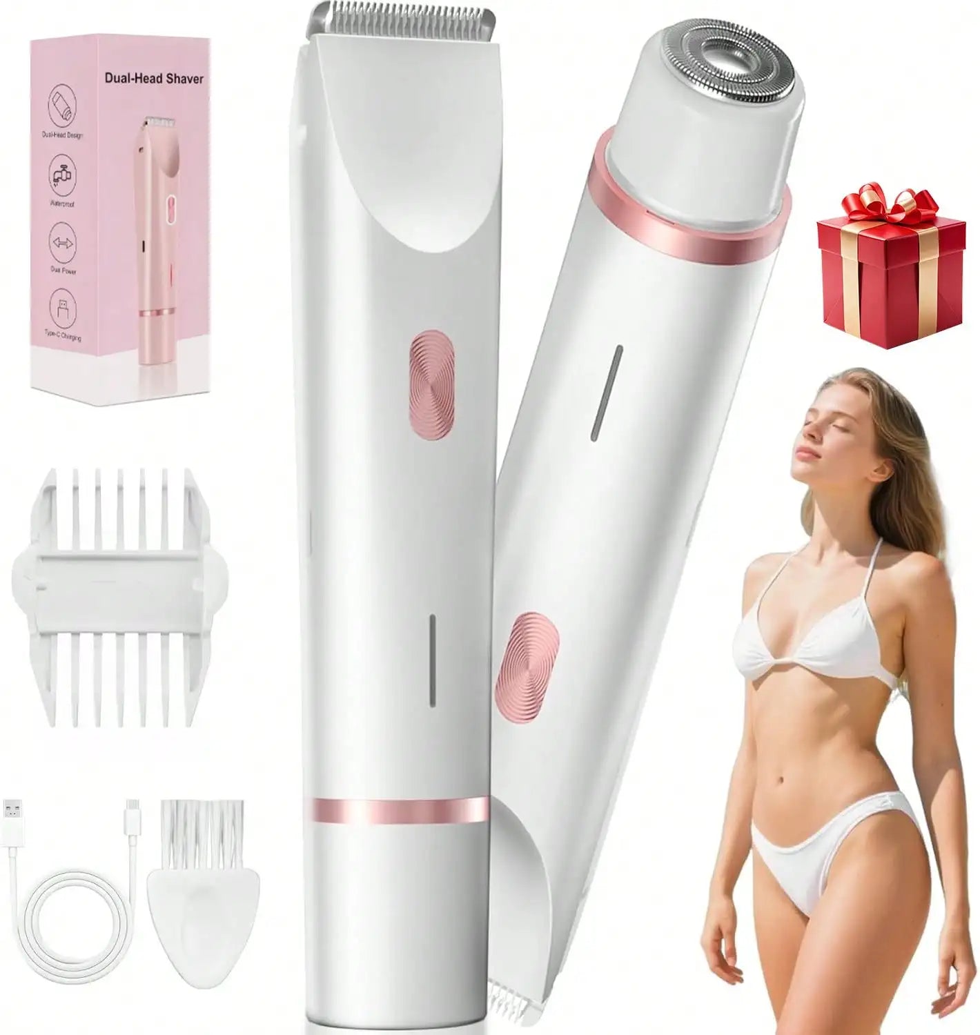 Womens Shaver Dual-Head Bikini Trimmer