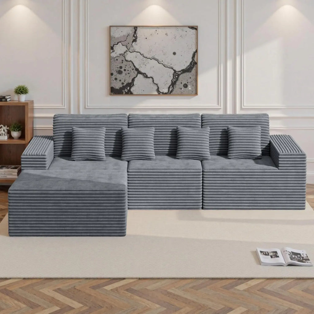 111'' Modular Sectional Sofa L Shape Chaise